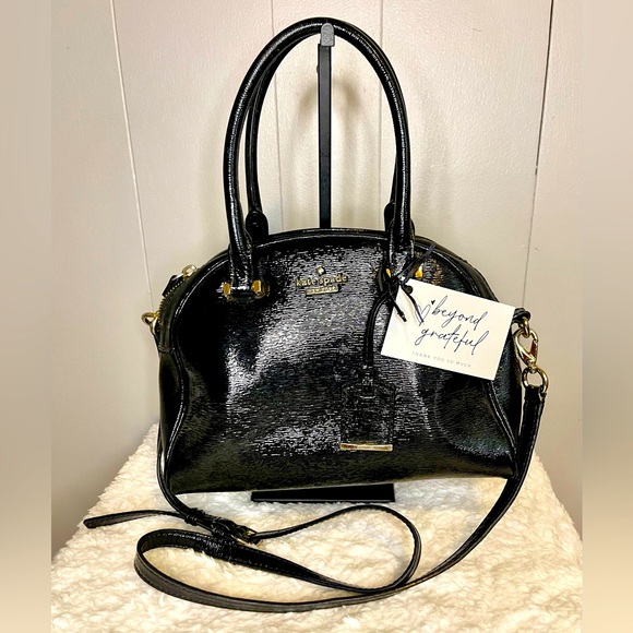 kate spade Handbags - Kate Spade Black Gloss Satchel Bag